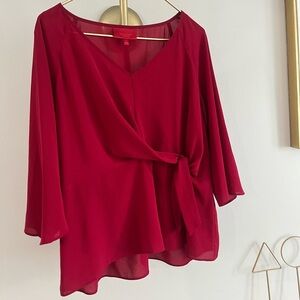 Y2K Jennifer Lopez Deep Red casual cocktail Blouse L